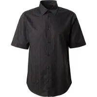 Armani Exchange per uomo. XM001935AF16631UC001 Camicia jacquard nera (S), Nero, Casual, Cotone, Manica corta
