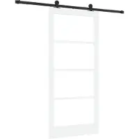 vidaXL Porta scorrevole ORKDAL, 93 x 202 cm, legno massello di pino e vetro