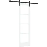 vidaXL Porta scorrevole ORKDAL, 61 x 198,5 cm, legno massello di pino e vetro, colore bianco
