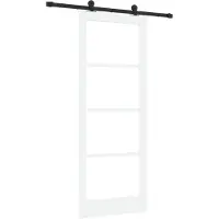 vidaXL Porta scorrevole ORKDAL Bianca 83 x 211 cm in legno massello di pino e vetro