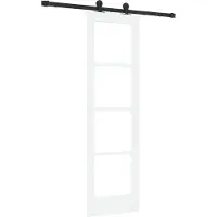 vidaXL Porta scorrevole ORKDAL Bianca 61 x 198,5 cm in legno massello di pino e vetro