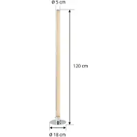 LINDBY Lampada LED da pavimento Hadis, RGB, telecomando, bianco, 120 cm