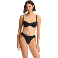 Seafolly Collective High Leg Ruched Side Pant Parte inferiore bikini Donna (42, nero)