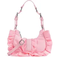 Núnoo Palma Ruffle Recycled Nylon Light Pink Taglia: OS | Borse a mano Outlet | Unisex | Rosa