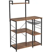 Vasagle scaffale da cucina con 6 ganci a S, portaspezie, marrone scuro