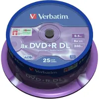 Verbatim 25 Dvd+r Doppio Strato 8x