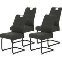 Hela Tavoli , set di 4 sedie a sbalzo Kerstin - Vintage antracite - Struttura in metallo con tubi quadrati neri - Portata massima 140 kg - Seduta comfort XL con rete a molle