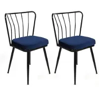 Skye Decor , Yıldız-944 V2, set di sedie (2 pezzi), blu scuro, 100% METALLO, 43 x 42 x 82 cm