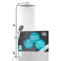 Eisl set doccia EASY DELUXE con tergicristallo, doccia a pioggia senza rubinetto, sistema doccia con soffione e doccetta, cromato