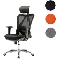 Mendler Sedia da ufficio HWC-J86, sedia da scrivania, ergonomica, supporto lombare regolabile, portata 150 kg ~ senza poggiapiedi, nero