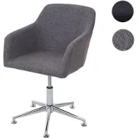 Mendler Sedia da pranzo HWC-A74, sedia girevole, sedia lounge, regolabile in altezza ~ tessuto, grigio