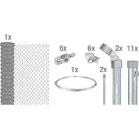 Alberts 634247 Recinzione in rete metallica come set completo di recinzione, per la posa nel calcestruzzo, zincata, altezza 120 cm, lunghezza 25 m