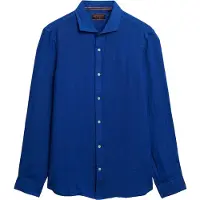 Superdry per uomo. M4011054A Camicia Vacation Linen blu (M), Casual, Lino, Manica lunga
