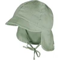 Maximo Baby's Peak Cap with Tie + Muslin Neck Protector Cappellino Bambini (47 cm, verde)