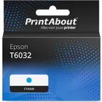 PrintAbout Cartuccia compatibile Epson T6032 - Ciano Alta capacità