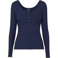 Pieces Top A Maniche Lunghe | Blu | S