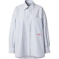 Scotch & Soda Embroidered Girlfriend Shirt Faded Denim Lavender Stripe Taglia: 34 | Magliette intime Outlet | Donna | Blu
