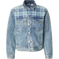 Scotch & Soda Denim Trucker Jacket With Contrast Check Panelling Great Out Taglia: L | Giacche di jeans Outlet | Uomo | Bianco