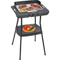 Bomann Barbecue elettrico BQS 2244 CB, grill da tavolo per barbecue, interno-esterno, grill elettrico da appoggio per balcone/campeggio/giardino, griglia, protezione antivento