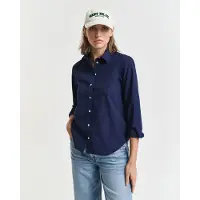 Gant per donna. 4300348 Camicia Regular Fit classica in popeline blu marino (36), Casual, Cotone, Classico, Manica lunga, Navy