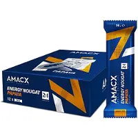 Amacx Scatola Di Barrette Energetiche Alla Papaya Torrone 35g 12 Unità