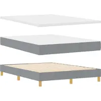 vidaXL Letto a molle con materasso grigio chiaro 140 x 200 cm in tessuto