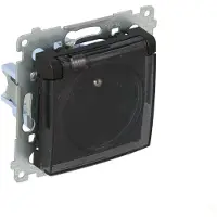 Kontakt-Simon Prese Simon 54, grado di protezione IP44, senza guarnizione (modulare), 16 A, 250 V, valvola a transistor, finitura nero opaco, guarnizione per telaio DGZ1BUZ.01/49A
