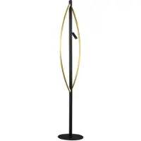 LUCANDE Lampada LED da pavimento Matwei, ovale, ottone