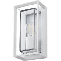Arcchio applique da esterno Ismera, bianco, IP65, vetro, E27