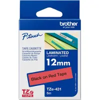 Brother Nastro TZe-431 - Nero su rosso (12 mm)