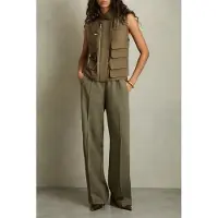 Reiss Grace Pocket Stitch Gillet Khaki Taglia: L | Gilet Outlet | Donna | Marrone