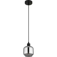 Globo Lampada a sospensione Xia, Ø 14 cm, grigio fumo, vetro