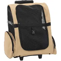 vidaXL Trasportino per animali domestici 3-in-1, colore sabbia, 48x32x(57-106) cm