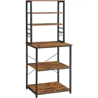 Songmics , scaffale da cucina, 6 ripiani e 6 ganci, 40 x 60 x 167 cm