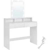 Vasagle Tavolino da toilette Artenat Figment, 145 cm, bianco