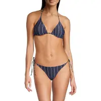 FILA Smila Striped Triangle Bikini Black Iris/bright White Stripe Taglia: L | Bikini Outlet | Donna | Nero