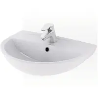 Cersanit Lavabo in Vetroceramica con bacino semicircolare bianco 58,5 x 42,5 x 12,5 cm