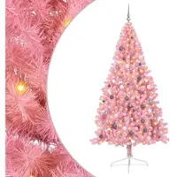 vidaXL Albero di Natale artificiale preilluminato rosa 240 cm PVC