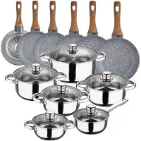 San Ignacio Set Di Pentole E Padelle Cassel 18/20/22/24/26/28 Cm Pk3845 12 Pezzi