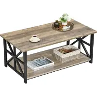 Sonstiges Tavolino GreenForest Design rustico, 100 cm, stabile in legno e metallo