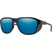 Smith - Occhiali da sole polarizzati - Embark Matte Black ChromaPop Glass Polarized Blue Mirror in Pelle - Nero