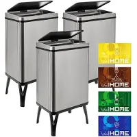 Wellhome Bidoni Della Spazzatura Intelligenti 40l 3 Unità