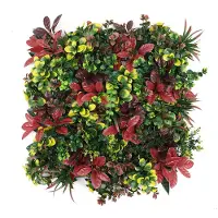 Wellhome Pannello Di Siepe Da Giardino Verticale Artificiale Per Decorazione Di Interni Ed Esterni Nei Colori Rosso E Verde Per Un Arredo Naturale 100x100cm