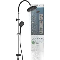 Schutte Set doccia a soffione MATAO RAIN, cromato/nero opaco