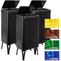 Wellhome Bidoni Della Spazzatura Intelligenti 50l 3 Unità