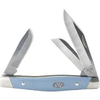 Buck Stockman 0301BLS Satin 420HC, Blue Synthetic Nickel Silver, coltello da tasca