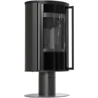 Kratki Stufa in acciaio con basamento ERIK Ø 150 5,5 kW rivestimento nero