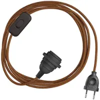 Creative Cables Paralume Snakebis E27-set Di Cavi Con Portalampada. Cavo In Tessuto Colorato E Spina A 2 Pin 1.8 M