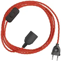 Creative Cables Set Di Cavi Snakebis Twisted E27 Con Portalampada. Cavo Intrecciato In Tessuto E Spina A 2 Poli 1.8 M