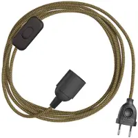 Creative Cables Set Di Cavi Snakebis Zig-zag E27 Con Portalampada. Cavo In Tessuto A Zig-zag E Spina A Due Poli 3 M